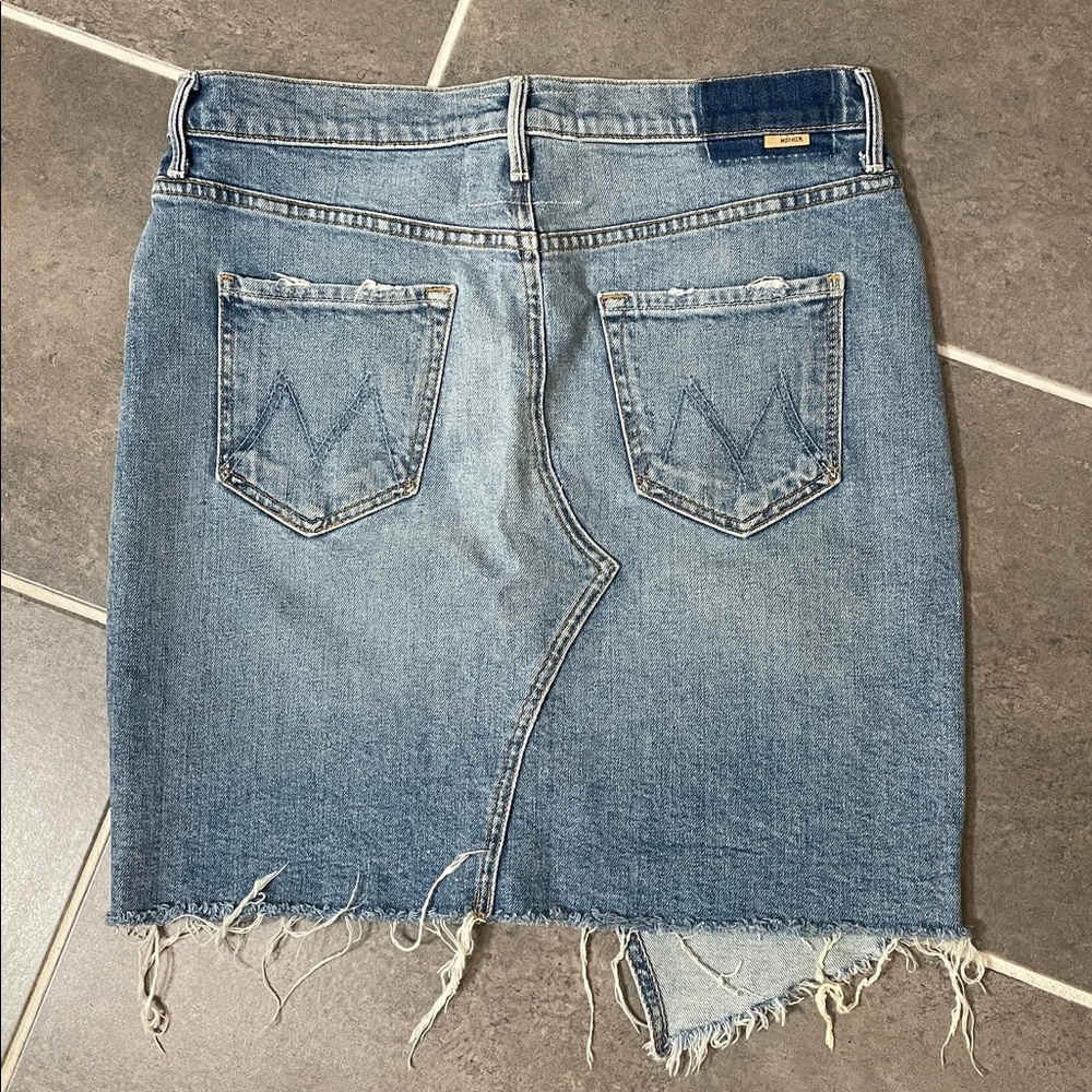 Mother Tomcat Slide Mini Fray Jean Skirt size 29 - Picture 3 of 12
